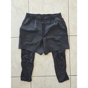 Lululemon Lab Men's Size Xl Smoked Gray Hybrid Run Short with Tights